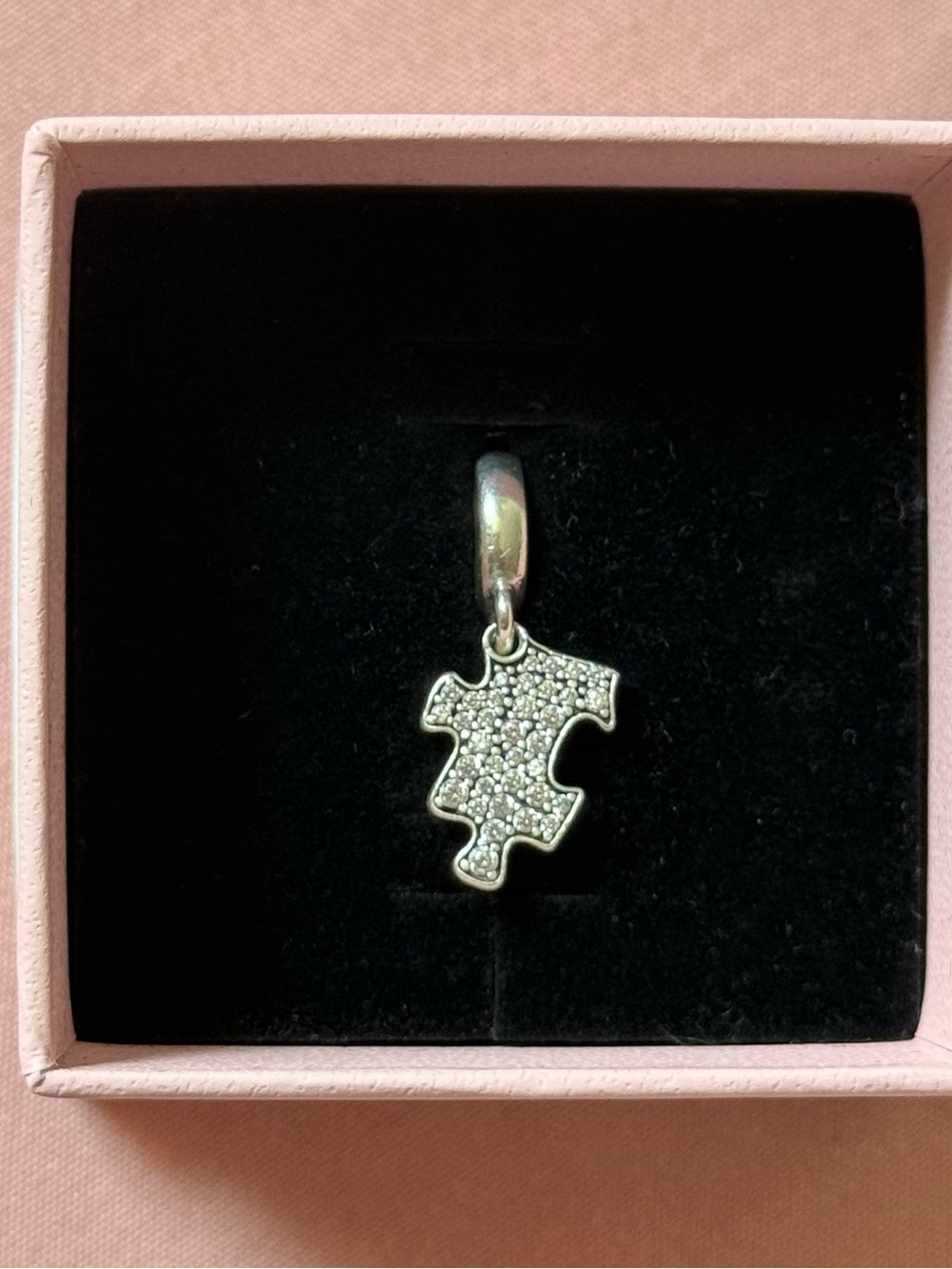 Pandora Sterling Silver Puzzle Piece Charm with Cubic Zirconia